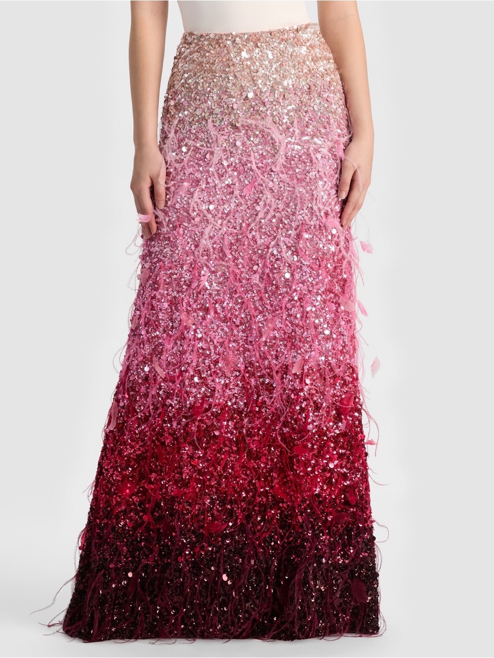 🌸 ALICE + OLIVIA "Ashton" Feathered Gown Skirt 🌸